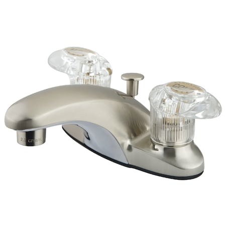 Kingston Brass 4" Centerset Bathroom Faucet, Brushed Nickel KB6158
